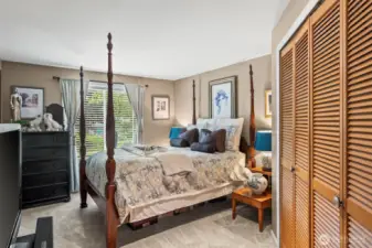 Bedroom #2 is large and hosts a queen bed.