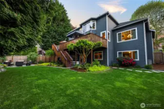 This three story home is fully landscaped with sprinklers and drip systems. And it has one of the largest trex decks in the neighborhood.