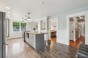 Kitchen + dining flow seamlessly