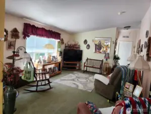 TV room has a propane fire place.