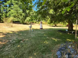 Yard decorations throughout.