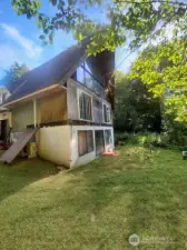Back of the A-Frame - seprate entrance for potential "Mother in Law quarters in daylight basement!