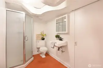 low-level 3/4 bath