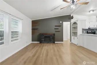 Living Room, Electric Fireplace