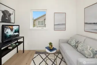 Main floor bedroom.  WE like to call this the flex space as yes, it is a legal bedroom, but it can be so much more!