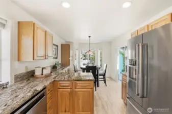Abundant cabinetry with functional layout, large and well lit breakfast nook.