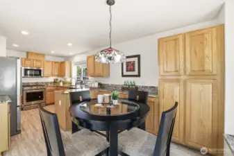 Abundant cabinetry with functional layout