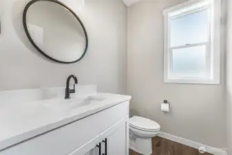 The half bath powder room.