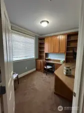 This is a bedroom too but the owner had an office set-up installed.