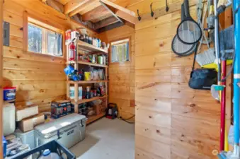 Large storage pantry in cabin.