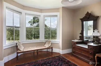 Front upper bedroom with water views.