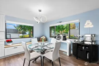 Puget sound views from your dining room. Extra storage space in custom window benches!
