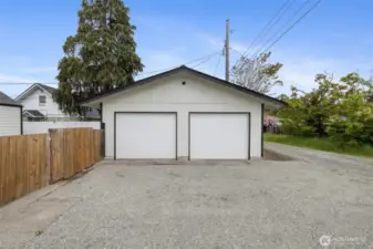 2 Car Detached Garage with additional parking