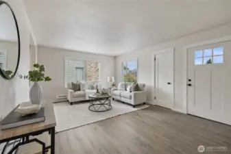 Living Room with New LVP Flooring
