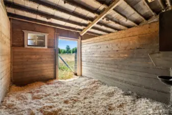 Clean and comfortable 12x12 stalls with secure doors and quality construction.