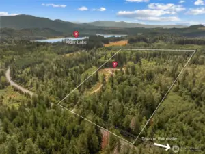 Boundary lines are approximate, Buyer to verify to own satisfaction. You can see the shared easement road on the right property line.