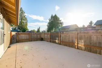 Your private patio is fully fenced and gets lots of sun exposure.