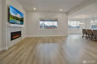 View of the spacious family room.