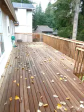 Newly Powerwashed Cedar Deck Has Mountain and Territorial Views