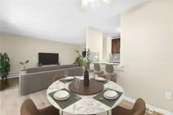 Open floor plan with easy access to living room and pass-through kitchen!