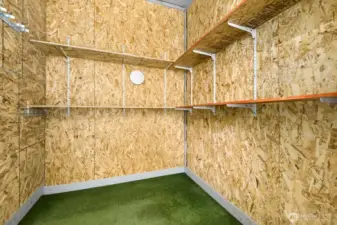 Large exterior storage room located on the patio.