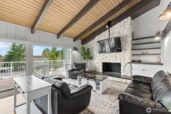 Gathering area in updated clubhouse.