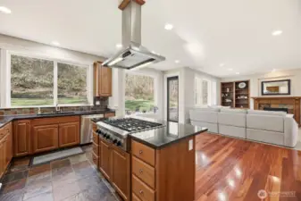 Space for informal dining off the kitchen that flows into family room