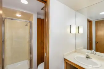 Bathroom off of foyer.