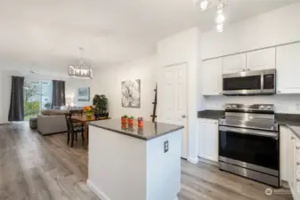 Looking into the dining room and living room.