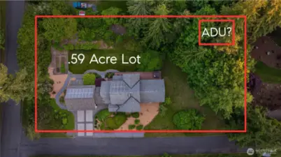 This beautifully landscaped .59-acre lot offers not only privacy and elbow room, but also potential. The expansive backyard opens up intriguing possibilities—such as the addition of an Accessory Dwelling Unit (ADU), studio, or workshop. With mature trees along the perimeter, solar already installed, and generous space between neighbors, the setting feels both established and full of opportunity. Whether you're envisioning extended living space or a future investment, this property gives you room to grow.