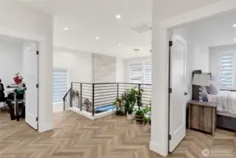 top of stairs loft area