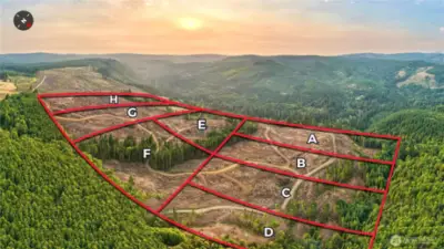 Overhead view with approximate boundaries in red.