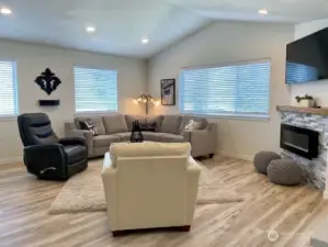 Living Room with Electric Fireplace