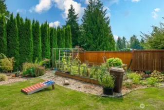 Beautiful fenced in garden for you to harvest and enjoy.