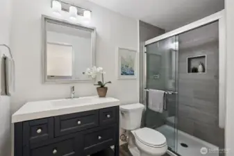 Ensuite 3/4 bathroom off of the primary.