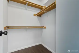 Generous walk in closet as part of the primary bedroom ensuite.