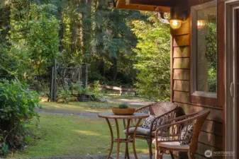 Slider from great room opens onto this sweet south-facing back deck.