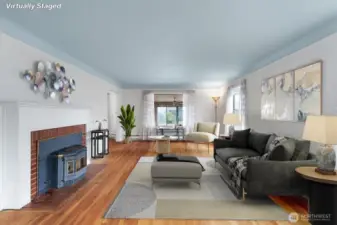 Virtually stage living room