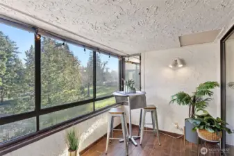 Savor an informal bite on the lanai as you gaze at the "wall of green" - the dense tapestry of evergreen trees and lawns that surround this unit. Originally designed as an open lanai, a stubbed in gas line still exists. An exceptional value, gas utilities are covered by the monthly HOA dues.