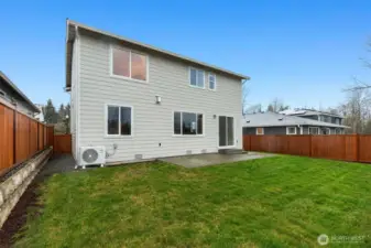 Flat fully fenced yard