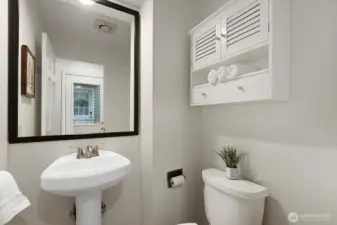 Half bathroom on main level.
