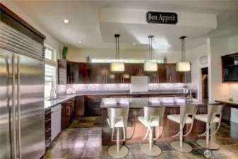 Kitchen with subzero refrigerator