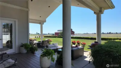 Covered porch and patio area
