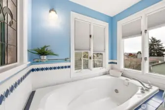 Upstairs soaking tub
