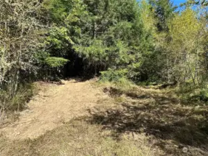 Entry to upper lot lop on left, lower lot on right.