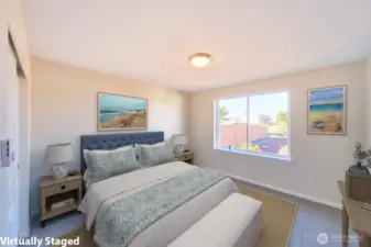 Guest bedroom faces west