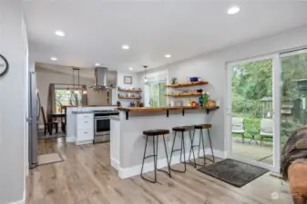 One of two bars in the kitchen.