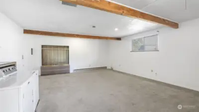 Family room leads conveniently out directly to covered patio