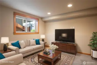 Lower level media room or 3rd bedroom
