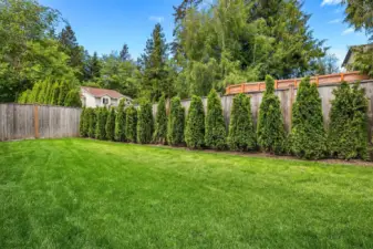 Fully fenced side and back private backyard.